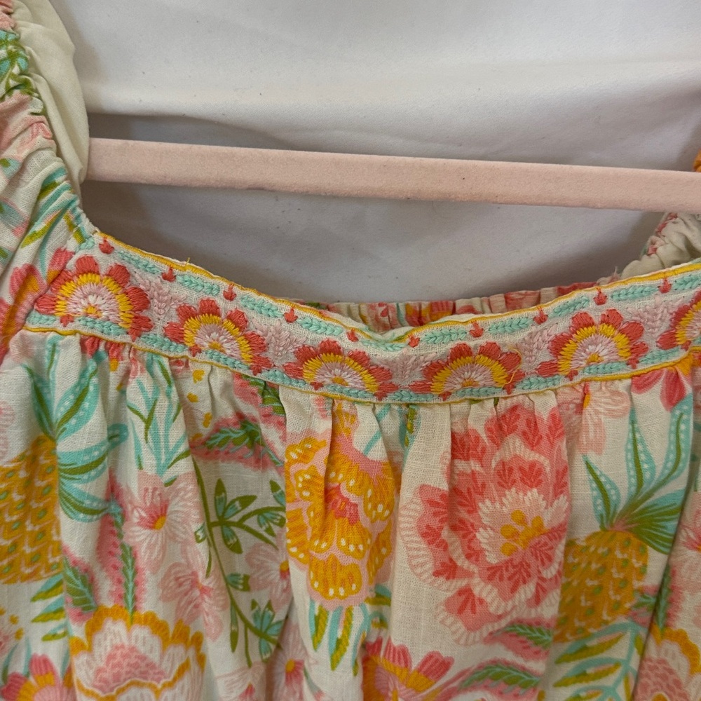 Rachel Zoe floral puff sleeved blouse size 6 - Picture 2 of 4